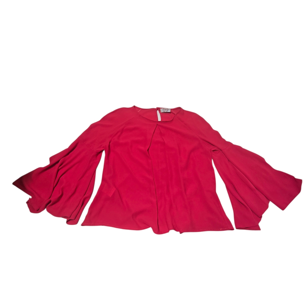 Kaos Vibrant Pink Blouse with Flared Sleeves
